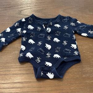 Joe Fresh Dark Blue Animal Pattern Bodysuit